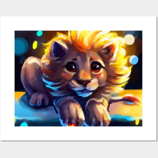 Cute Lion Drawing Posters and Art